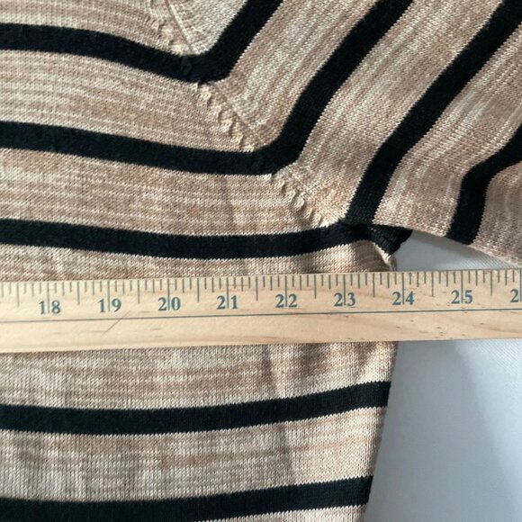 Intro. Womens Beige Long Sleeve Striped Layered Shirt With Sweater Plus Size 2X - Picture 6 of 8